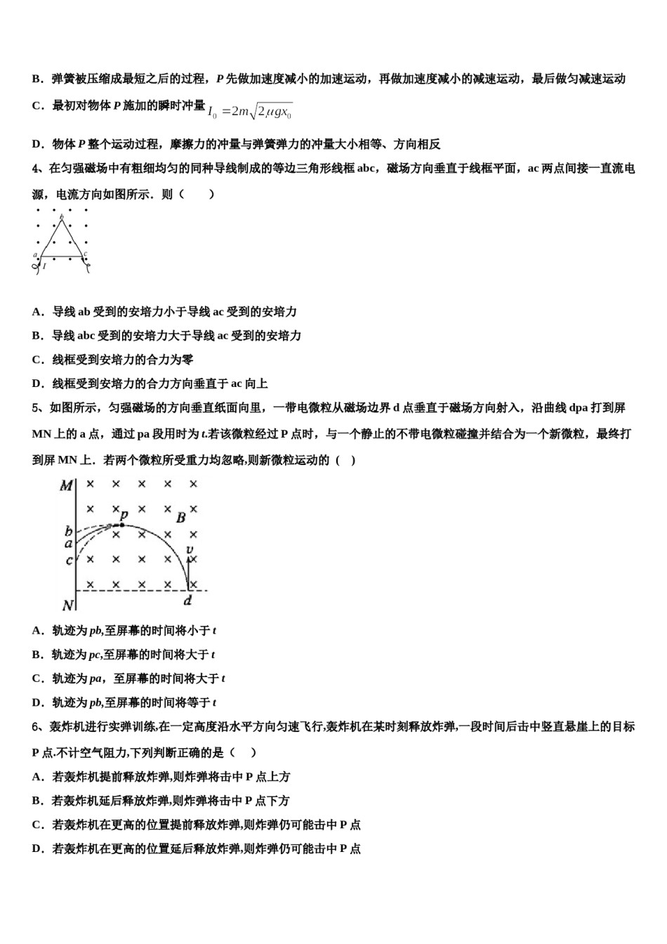 齐鲁教科研协作体等2023-2024学年高三下第一次测试物理试题含解析.doc_第2页