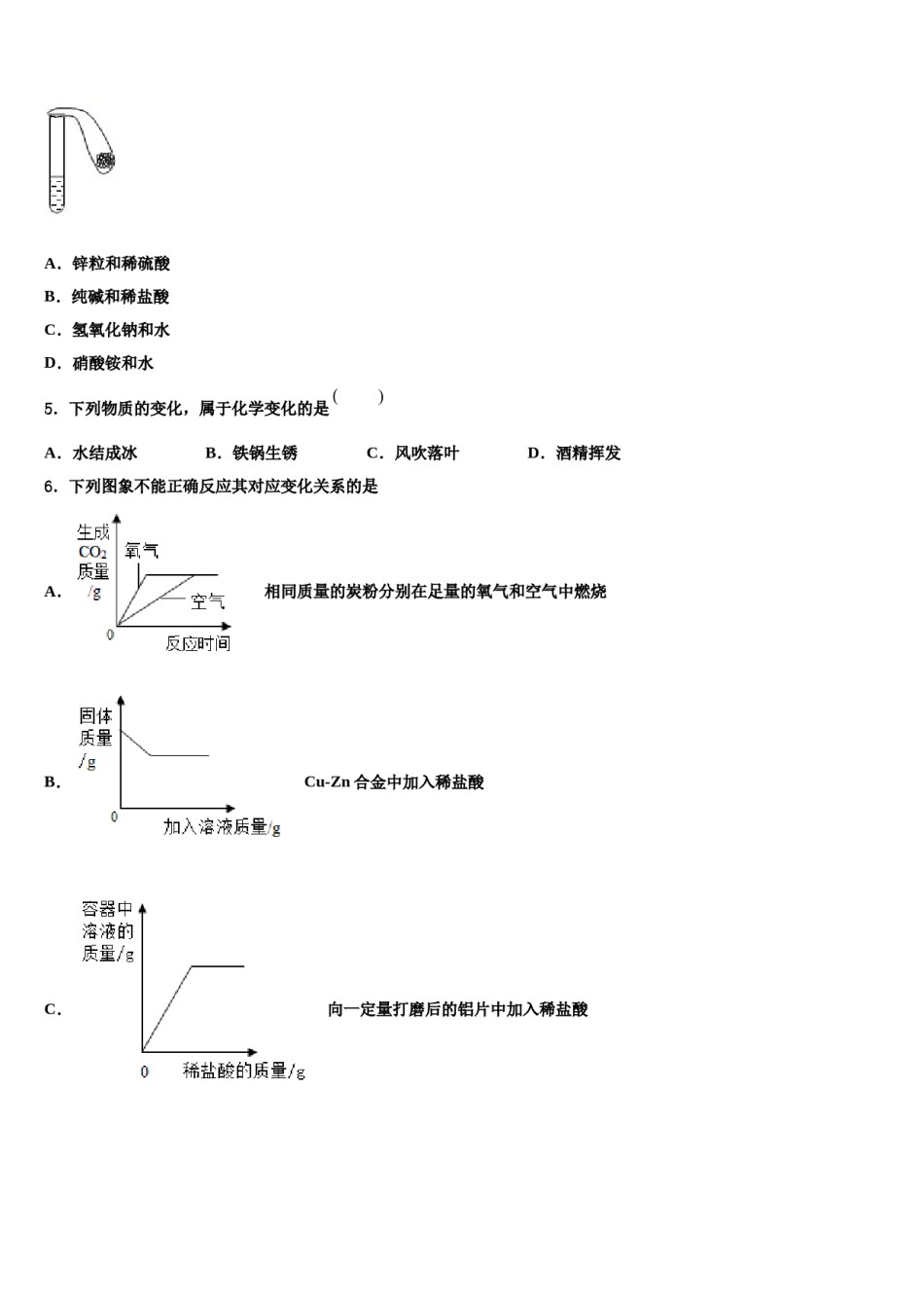 2023-2024学年林芝市重点中学九年级化学第一学期期末预测试题含解析.doc_第2页