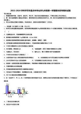 2023-2024学年毕节市重点中学化学九年级第一学期期末统考模拟试题含解析.doc