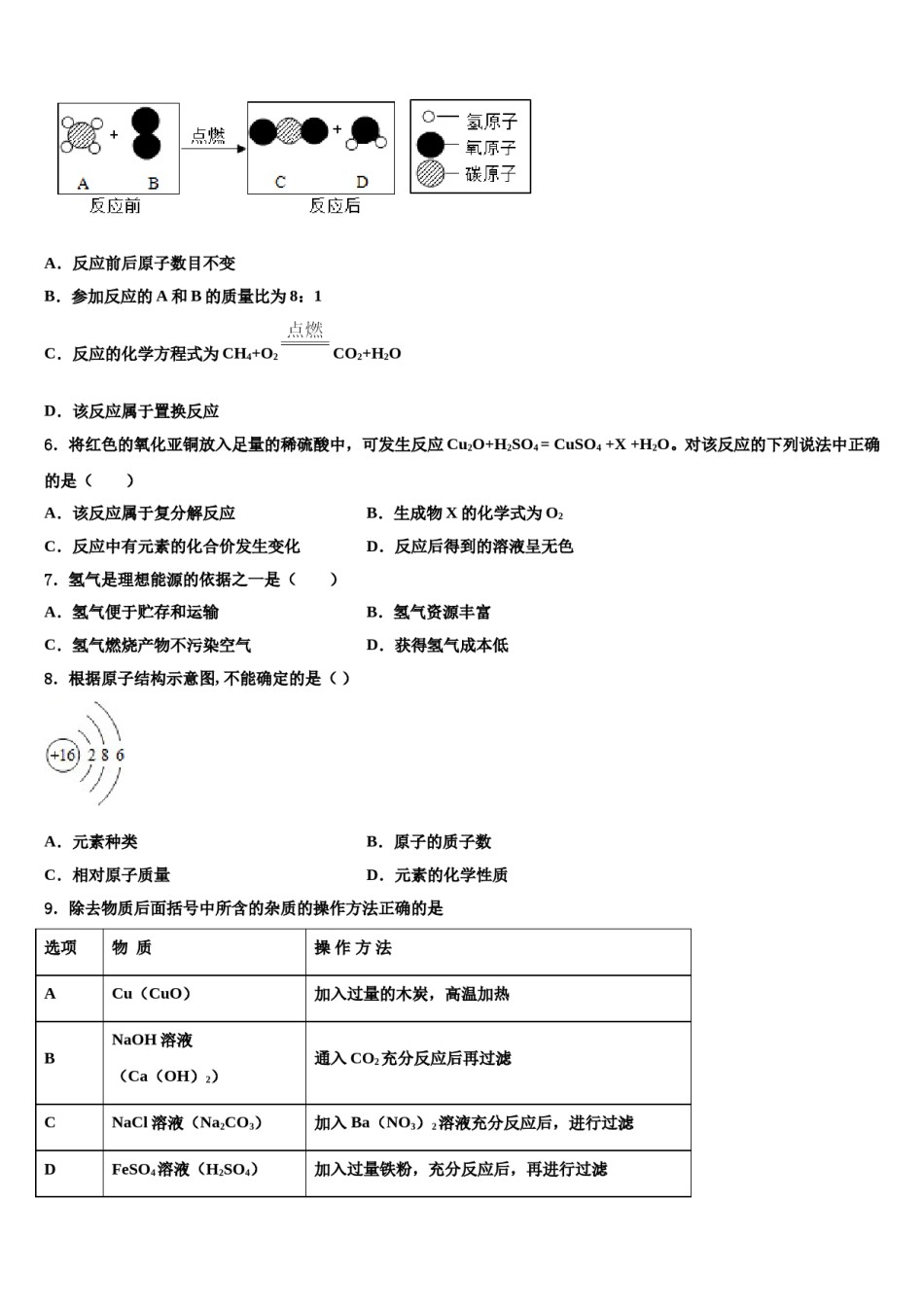 2023-2024学年江南省郸城县九年级化学第一学期期末达标检测试题含解析.doc_第2页
