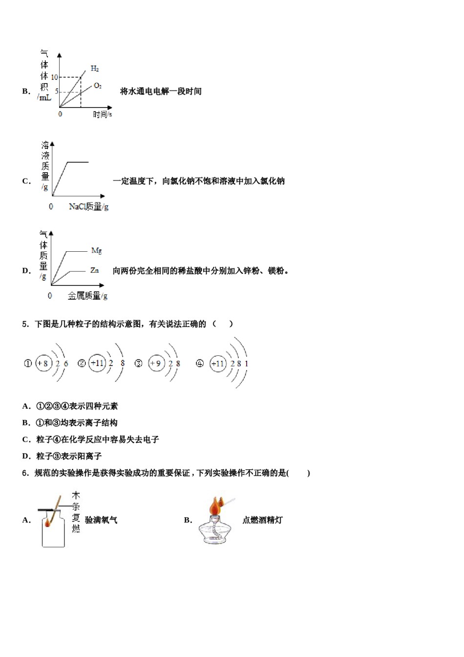 2023-2024学年江苏无锡市锡中学实验学校九年级化学第一学期期末综合测试试题含解析.doc_第2页