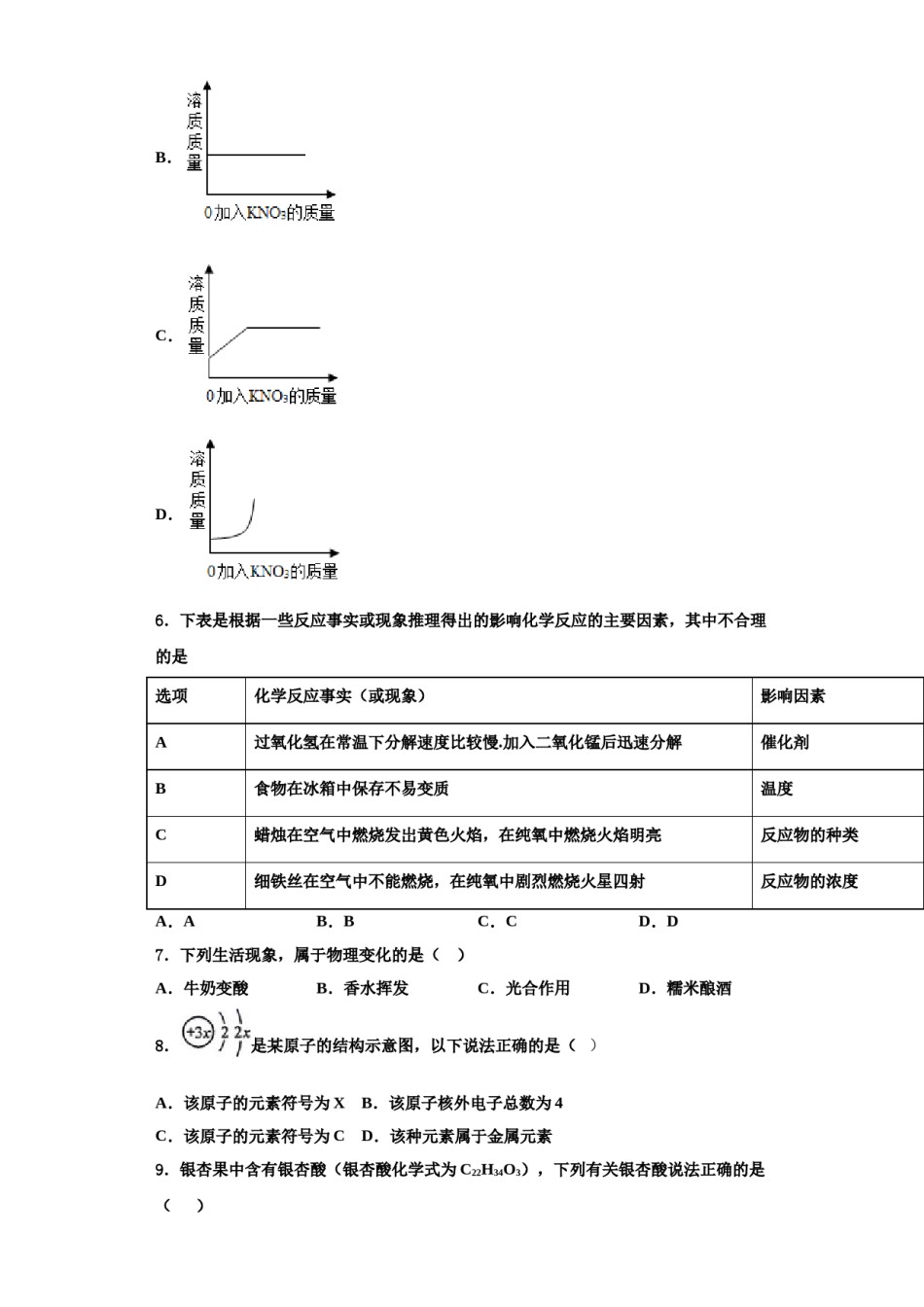 2023-2024学年江苏省东台市第二教育联盟化学九上期中质量检测模拟试题含解析.doc_第2页