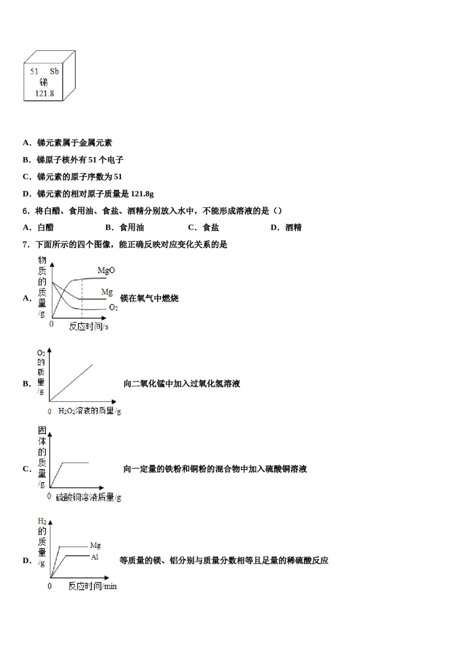 2023-2024学年江苏省仪征市新集初级中学化学九上期末质量跟踪监视模拟试题含解析.doc_第2页
