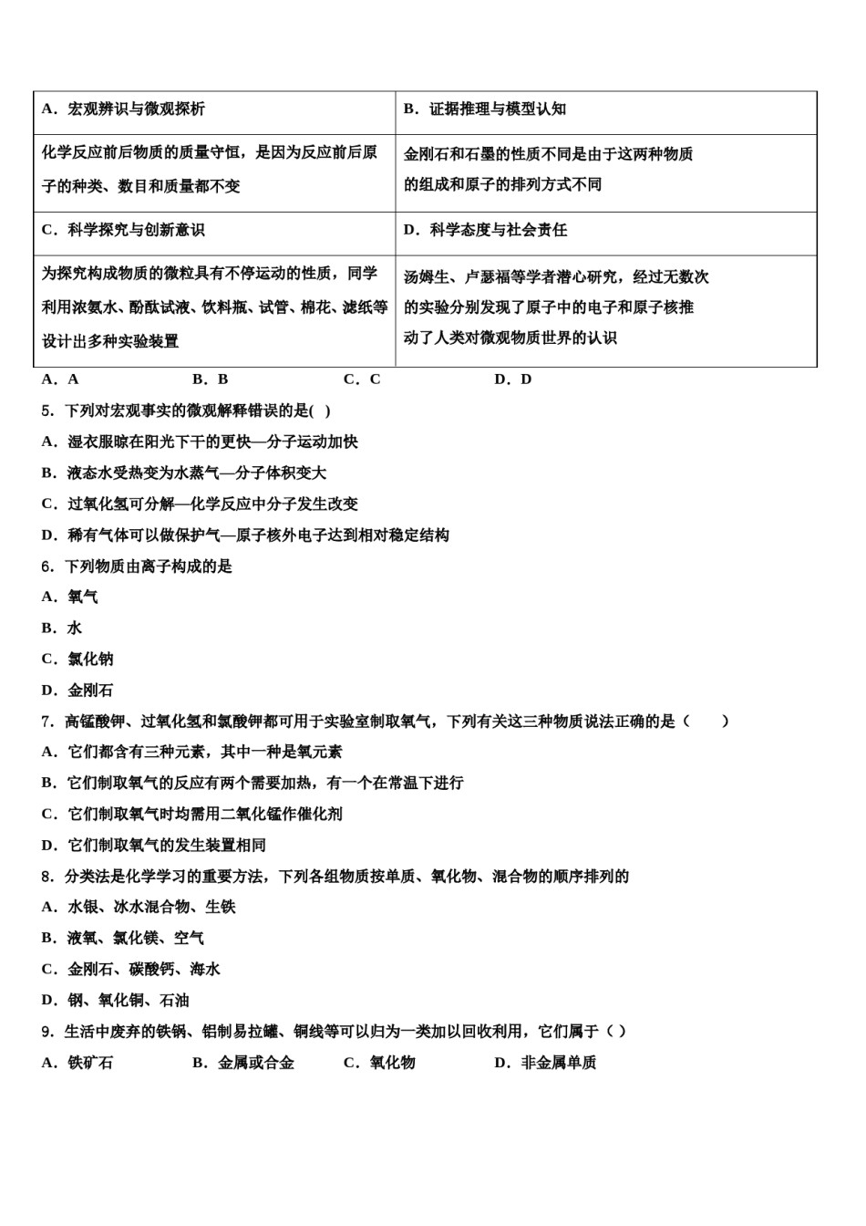 2023-2024学年江苏省兴化市楚水初级中学化学九年级第一学期期末达标检测模拟试题含解析.doc_第2页