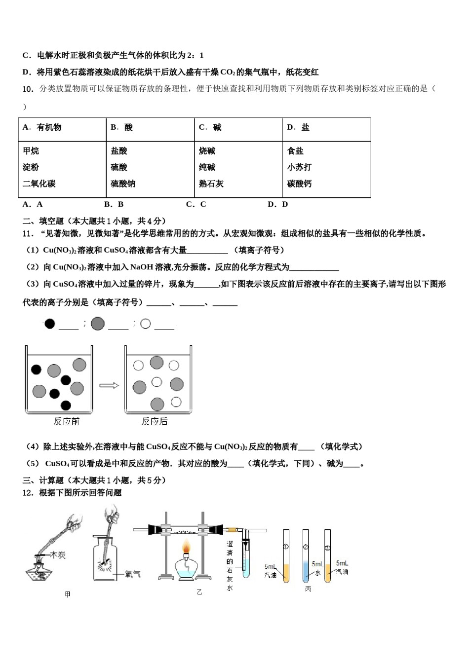 2023-2024学年江苏省南京十八中学九年级化学第一学期期末考试模拟试题含解析.doc_第3页