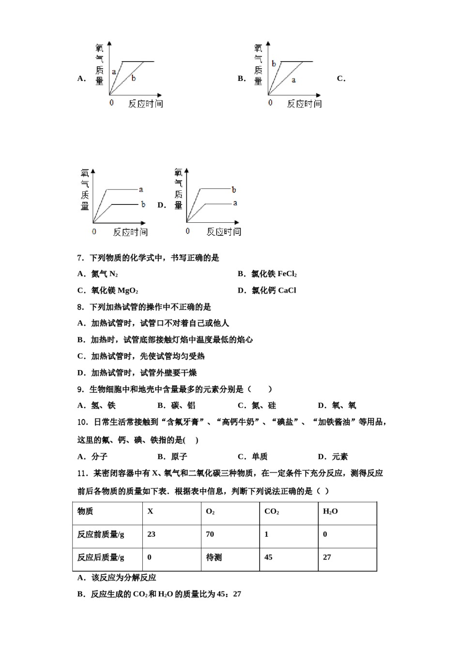 2023-2024学年江苏省南京市南京外国语学校化学九上期中预测试题含解析.doc_第2页