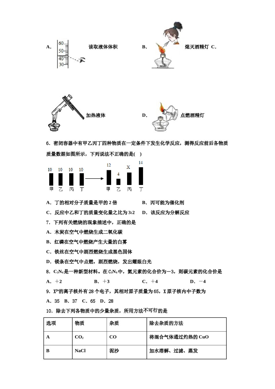 2023-2024学年江苏省南京市南京外国语学校化学九年级第一学期期中考试试题含解析.doc_第2页