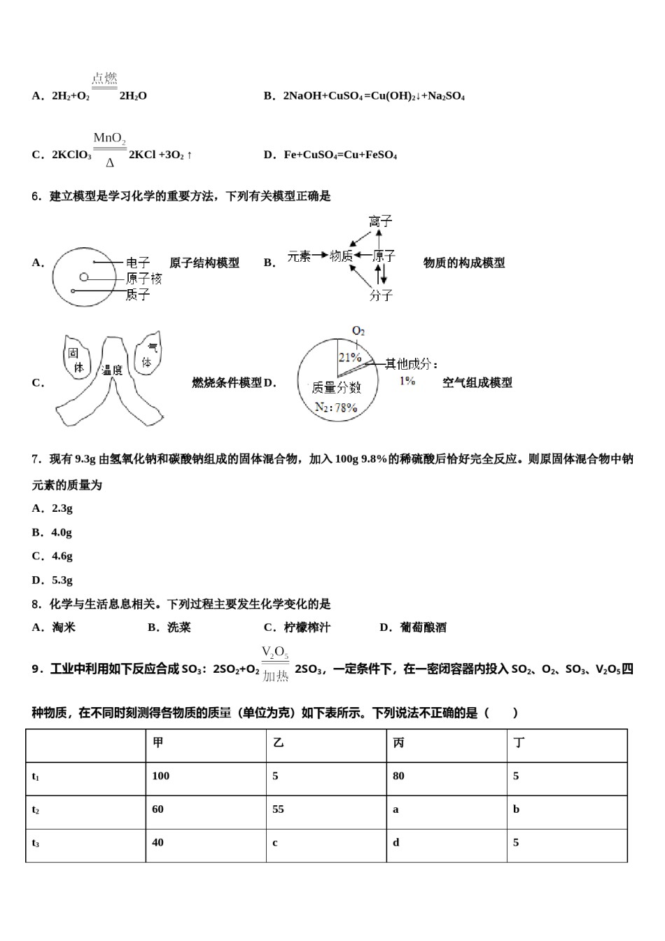 2023-2024学年江苏省南京市新城中学九年级化学第一学期期末学业质量监测模拟试题含解析.doc_第2页