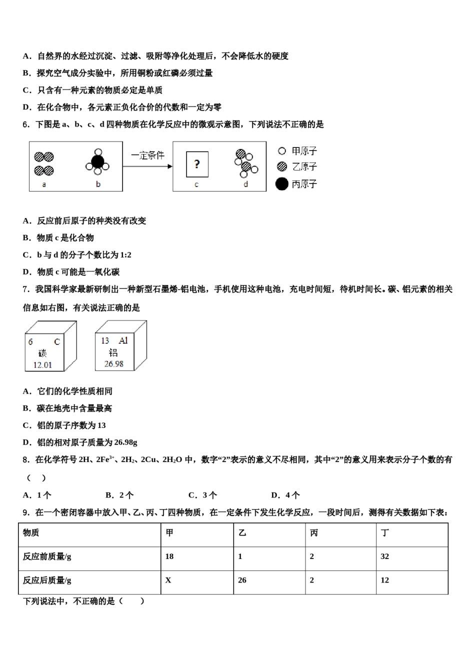 2023-2024学年江苏省南京市第一中学化学九上期末学业水平测试模拟试题含解析.doc_第2页