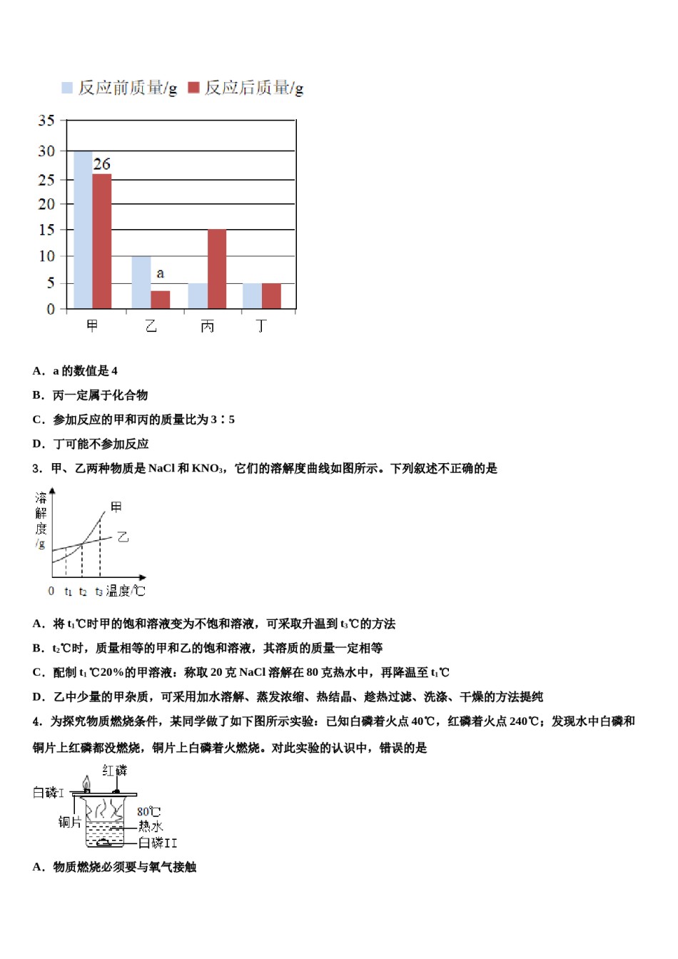 2023-2024学年江苏省南京市第五初级中学化学九上期末学业质量监测模拟试题含解析.doc_第2页
