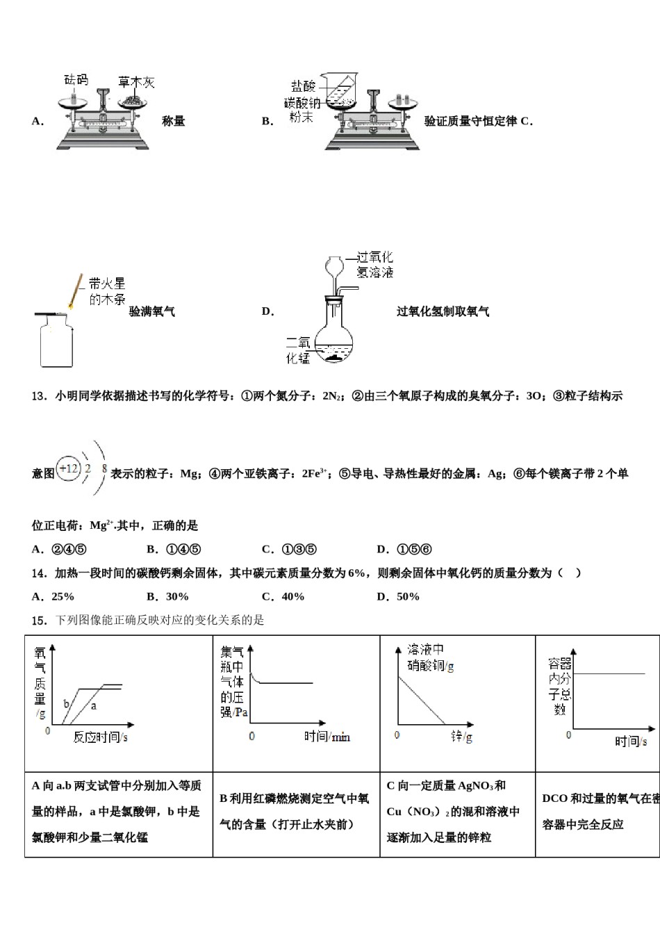 2023-2024学年江苏省南京市鼓楼区育英外学校化学九上期末达标测试试题含解析.doc_第3页