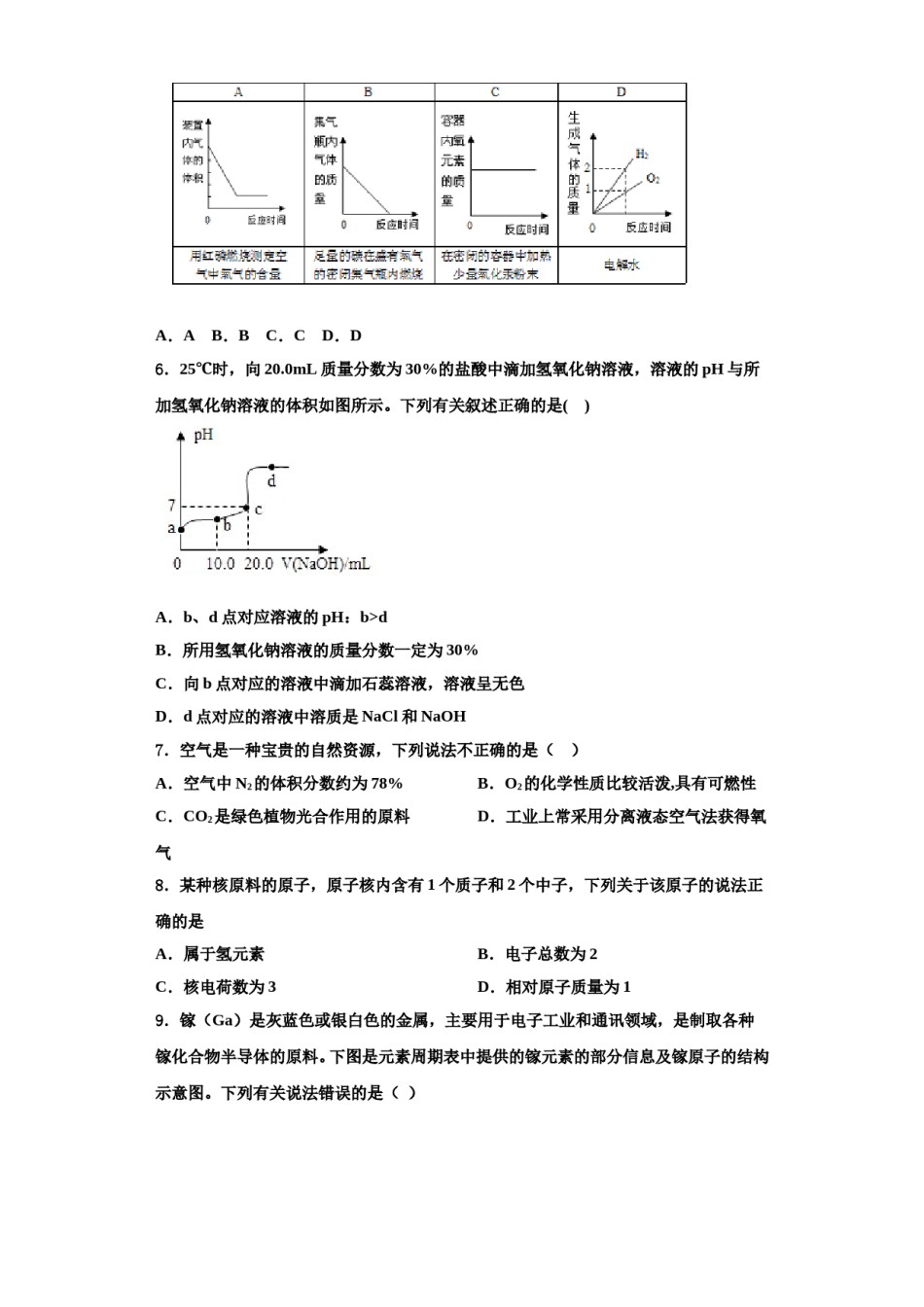 2023-2024学年江苏省南京师大附中九年级化学第一学期期中教学质量检测试题含解析.doc_第2页