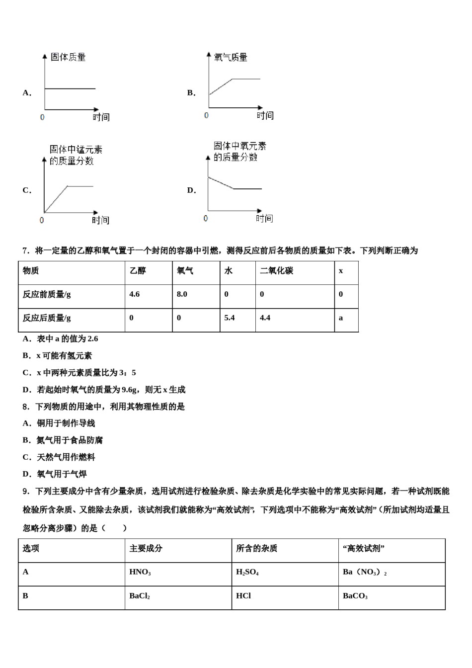 2023-2024学年江苏省南京玄武区六校联考九年级化学第一学期期末教学质量检测模拟试题含解析.doc_第2页