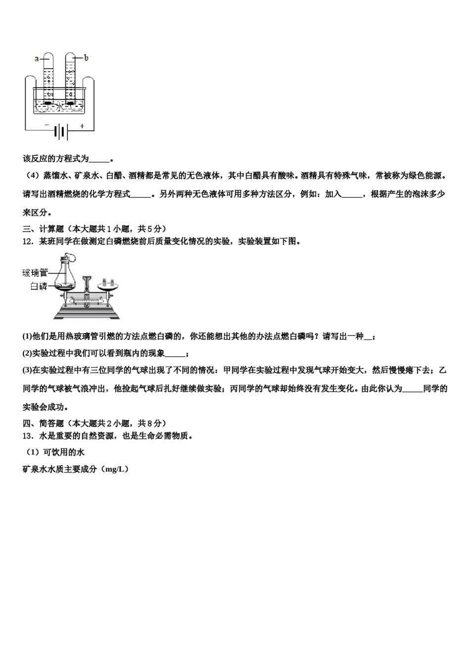 2023-2024学年江苏省南京秦淮外国语学校九年级化学第一学期期末教学质量检测模拟试题含解析.doc_第3页