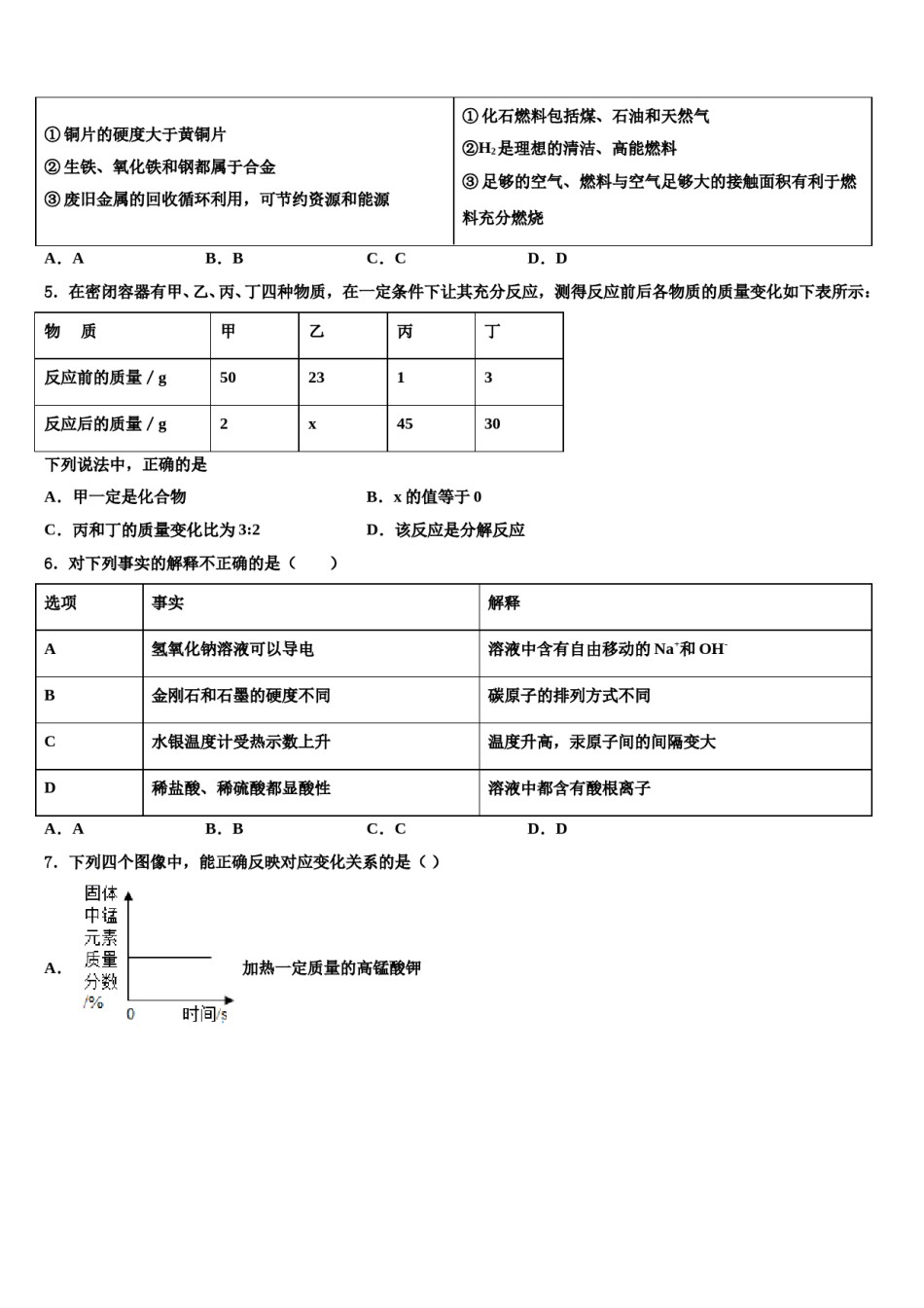 2023-2024学年江苏省南菁高中学化学九上期末考试试题含解析.doc_第2页