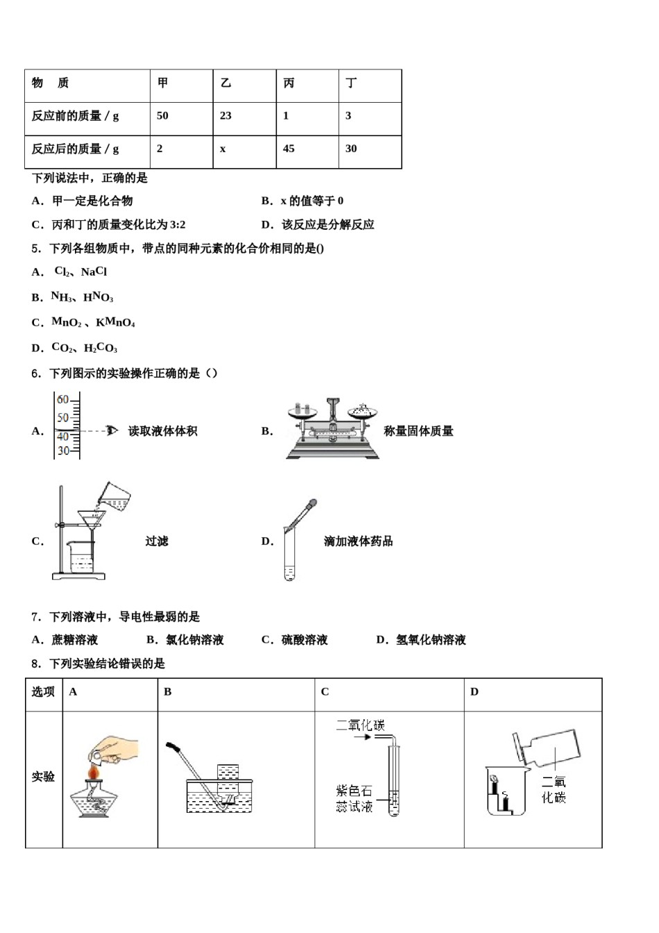 2023-2024学年江苏省南菁高级中学化学九上期末综合测试试题含解析.doc_第2页