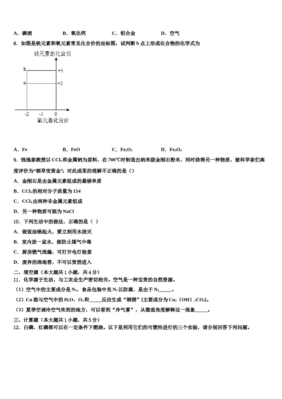 2023-2024学年江苏省南通市一中学化学九年级第一学期期末联考试题含解析.doc_第2页