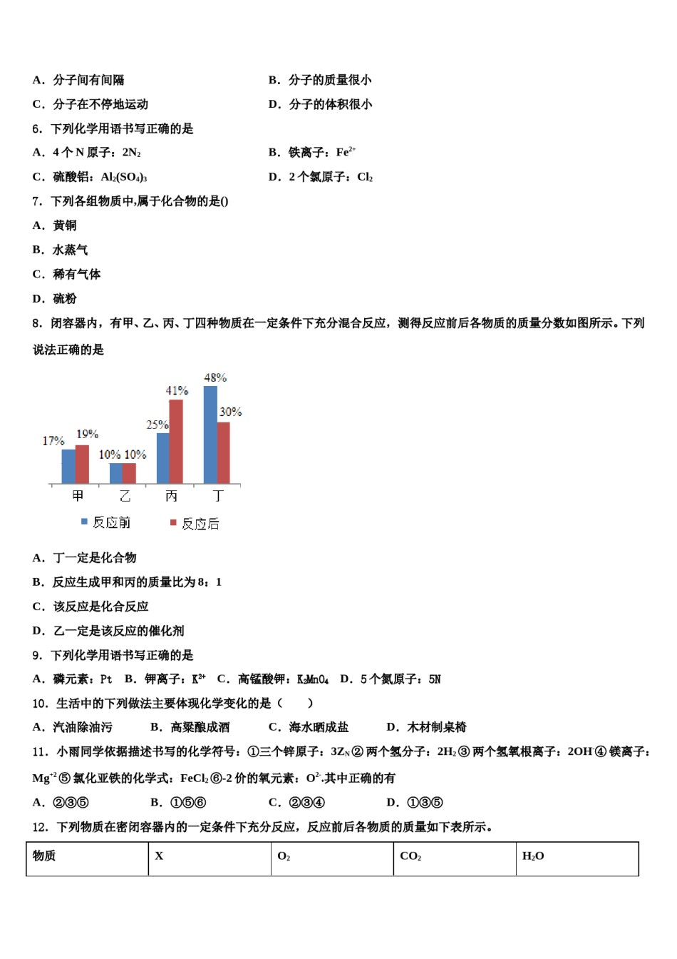 2023-2024学年江苏省南通市第一中学化学九上期末综合测试试题含解析.doc_第2页