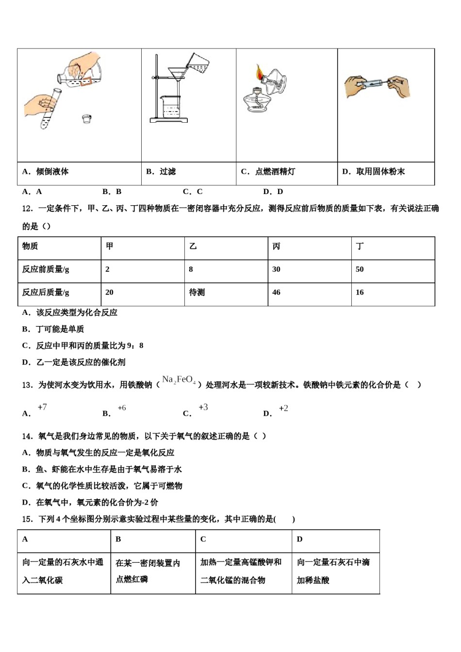 2023-2024学年江苏省南通田家炳中学九年级化学第一学期期末统考模拟试题含解析.doc_第3页