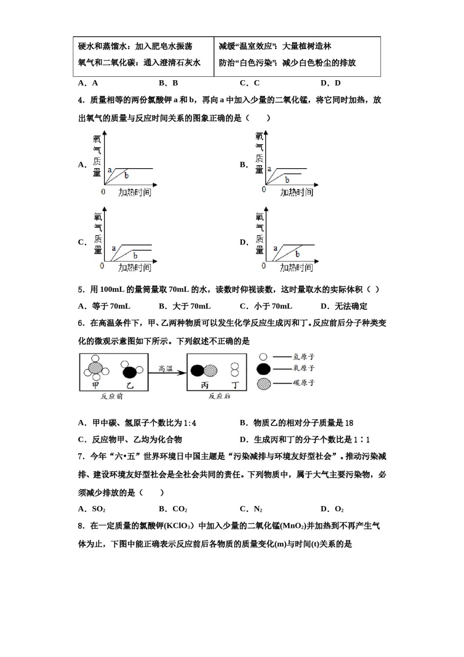 2023-2024学年江苏省南通通州区九年级化学第一学期期中经典模拟试题含解析.doc_第2页