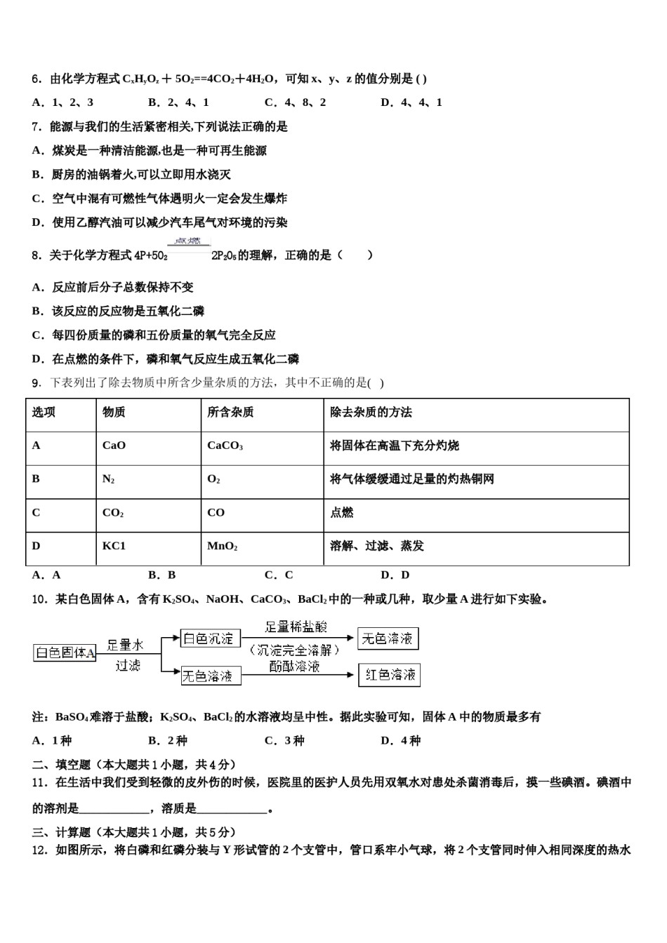 2023-2024学年江苏省常州市新北区奔牛初级中学九年级化学第一学期期末经典模拟试题含解析.doc_第2页