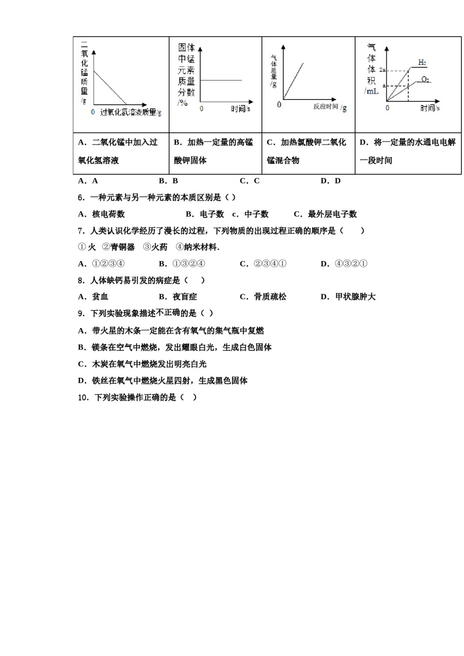 2023-2024学年江苏省常州市武进区礼嘉中学化学九上期中质量跟踪监视模拟试题含解析.doc_第2页