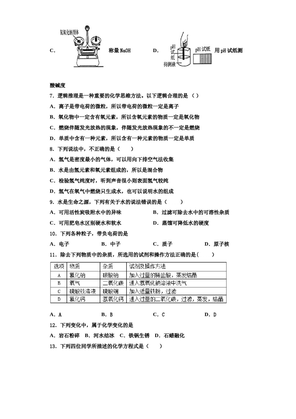 2023-2024学年江苏省徐州市丰县化学九上期中复习检测试题含解析.doc_第2页
