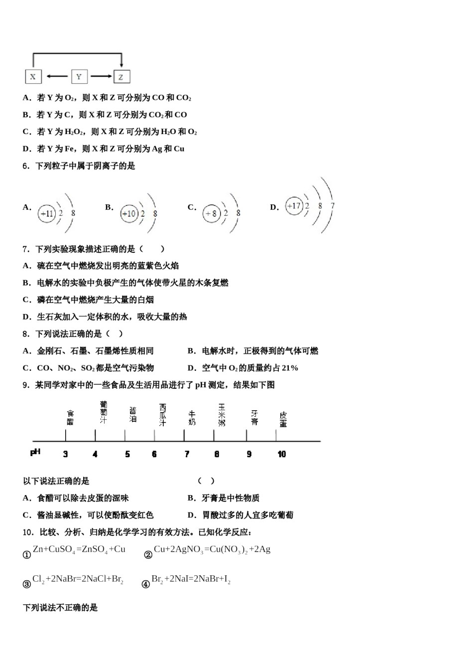 2023-2024学年江苏省徐州市丰县化学九年级第一学期期末达标测试试题含解析.doc_第2页