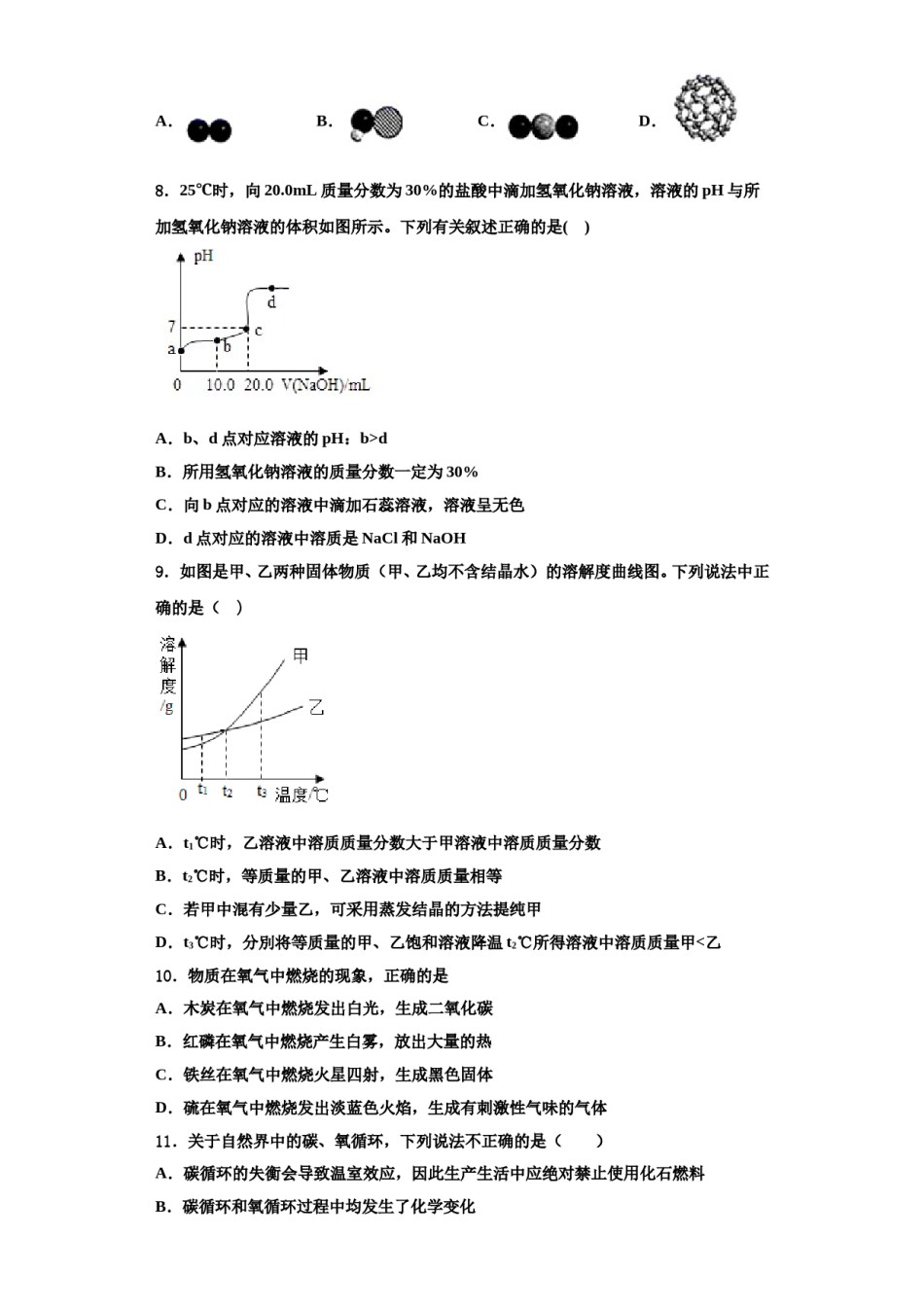 2023-2024学年江苏省扬州市教育科研究院九年级化学第一学期期中综合测试试题含解析.doc_第2页