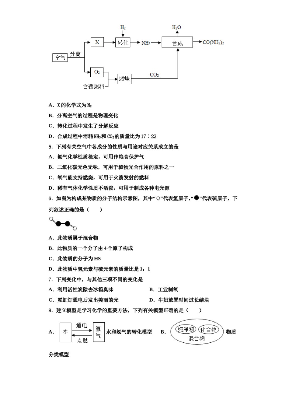 2023-2024学年江苏省扬州市江都区十校联考化学九年级第一学期期中经典试题含解析.doc_第2页