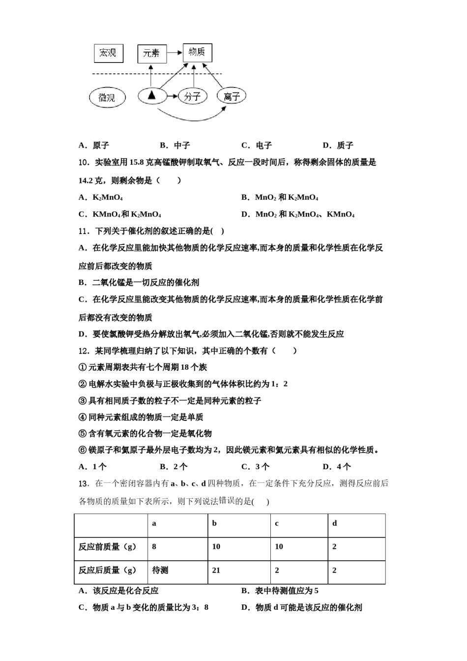 2023-2024学年江苏省扬州市翠岗中学化学九上期中教学质量检测模拟试题含解析.doc_第3页