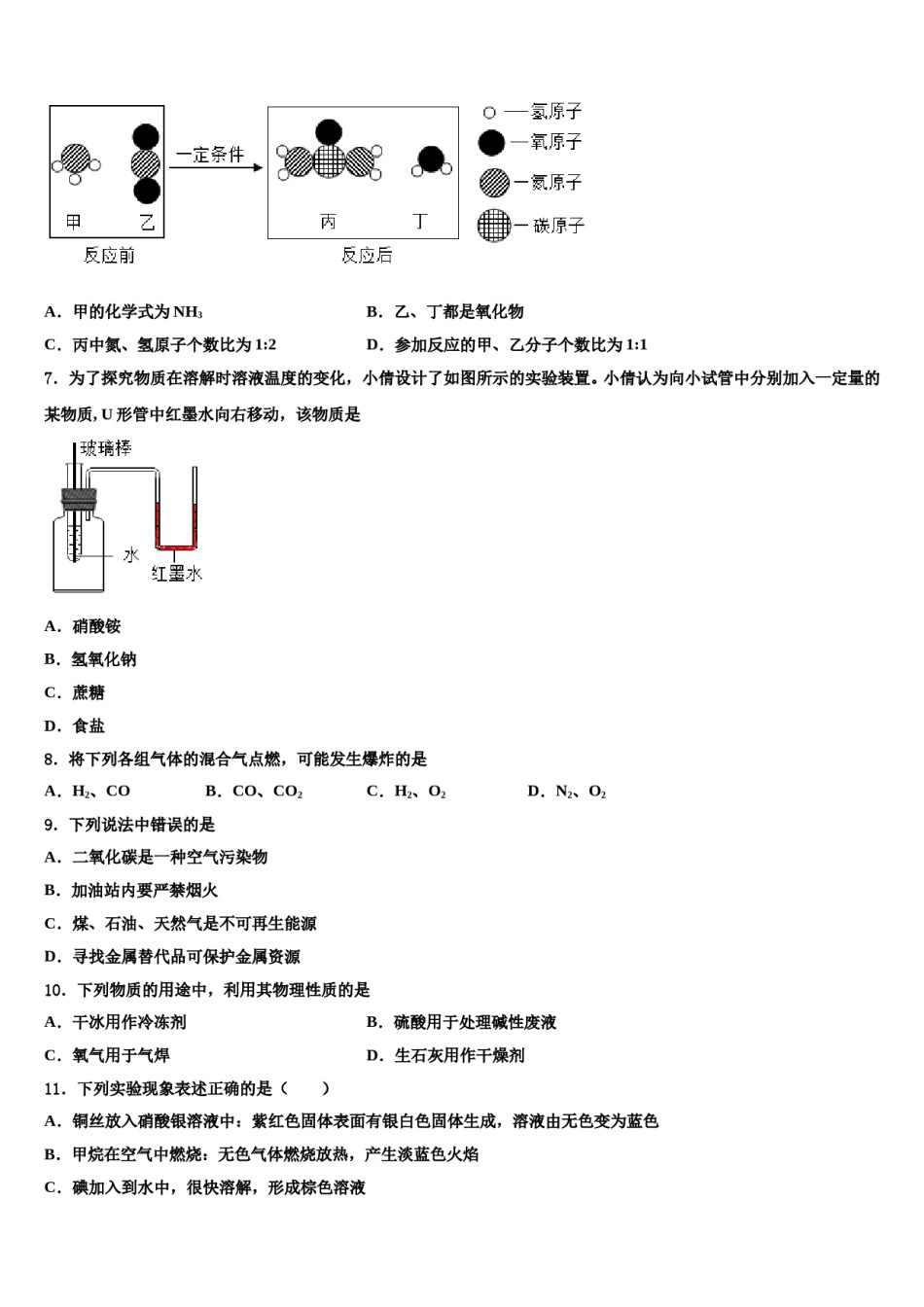 2023-2024学年江苏省扬州教育院附属中学化学九上期末考试试题含解析.doc_第2页