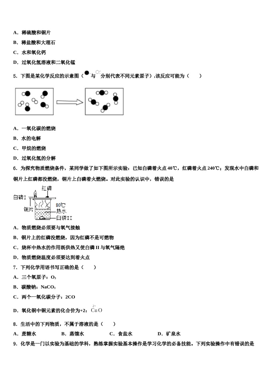 2023-2024学年江苏省无锡外国语学校九年级化学第一学期期末学业质量监测试题含解析.doc_第2页