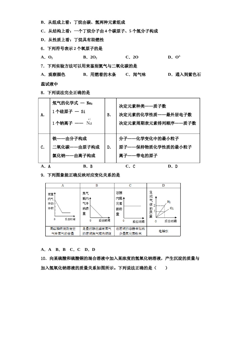 2023-2024学年江苏省无锡市华士片化学九上期中考试试题含解析.doc_第2页
