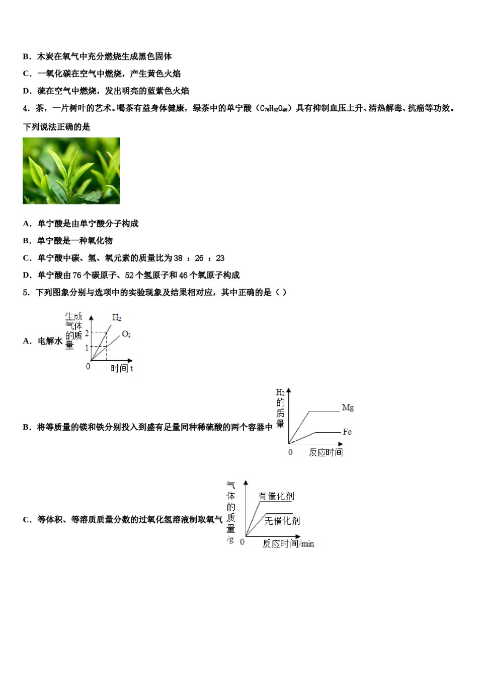 2023-2024学年江苏省无锡市华士片化学九上期末复习检测试题含解析.doc_第2页
