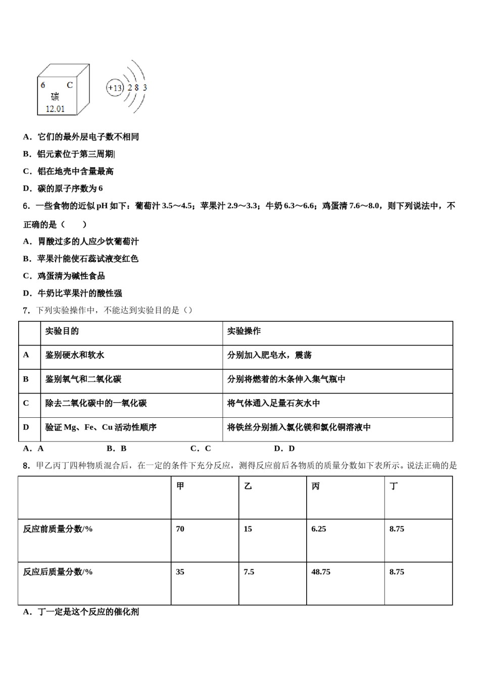 2023-2024学年江苏省无锡市滨湖区化学九上期末质量检测试题含解析.doc_第2页