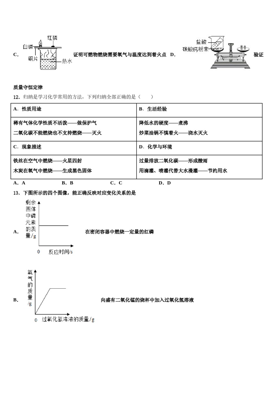 2023-2024学年江苏省江阴市第一中学九年级化学第一学期期末达标检测试题含解析.doc_第3页
