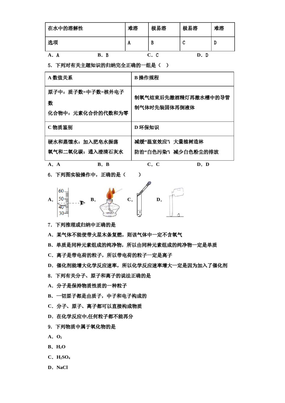 2023-2024学年江苏省沭阳县联考九年级化学第一学期期中监测模拟试题含解析.doc_第2页
