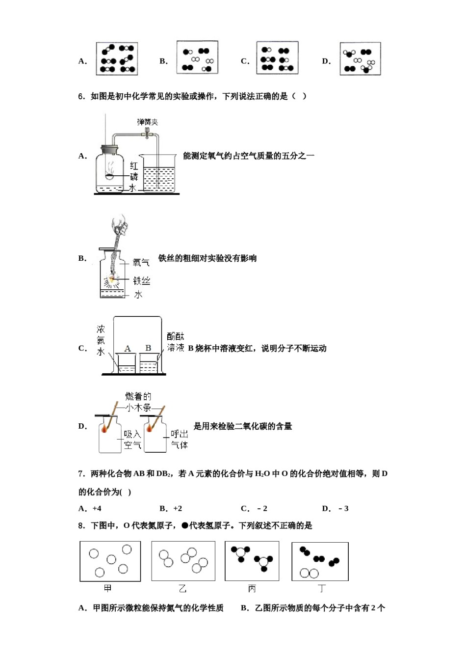 2023-2024学年江苏省泰兴市化学九年级第一学期期中复习检测模拟试题含解析.doc_第2页