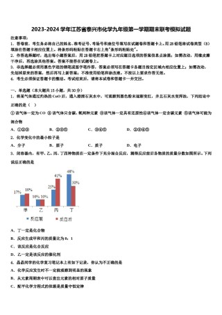 2023-2024学年江苏省泰兴市化学九年级第一学期期末联考模拟试题含解析.doc