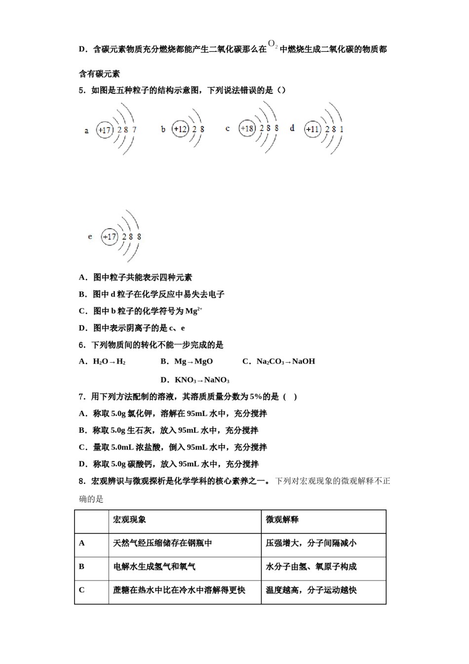 2023-2024学年江苏省泰州中学九年级化学第一学期期中综合测试模拟试题含解析.doc_第2页