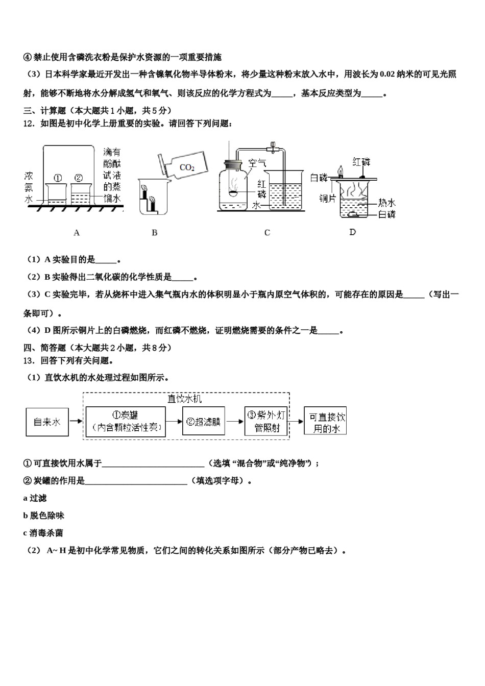 2023-2024学年江苏省泰州市口岸实验学校九年级化学第一学期期末质量检测试题含解析.doc_第3页