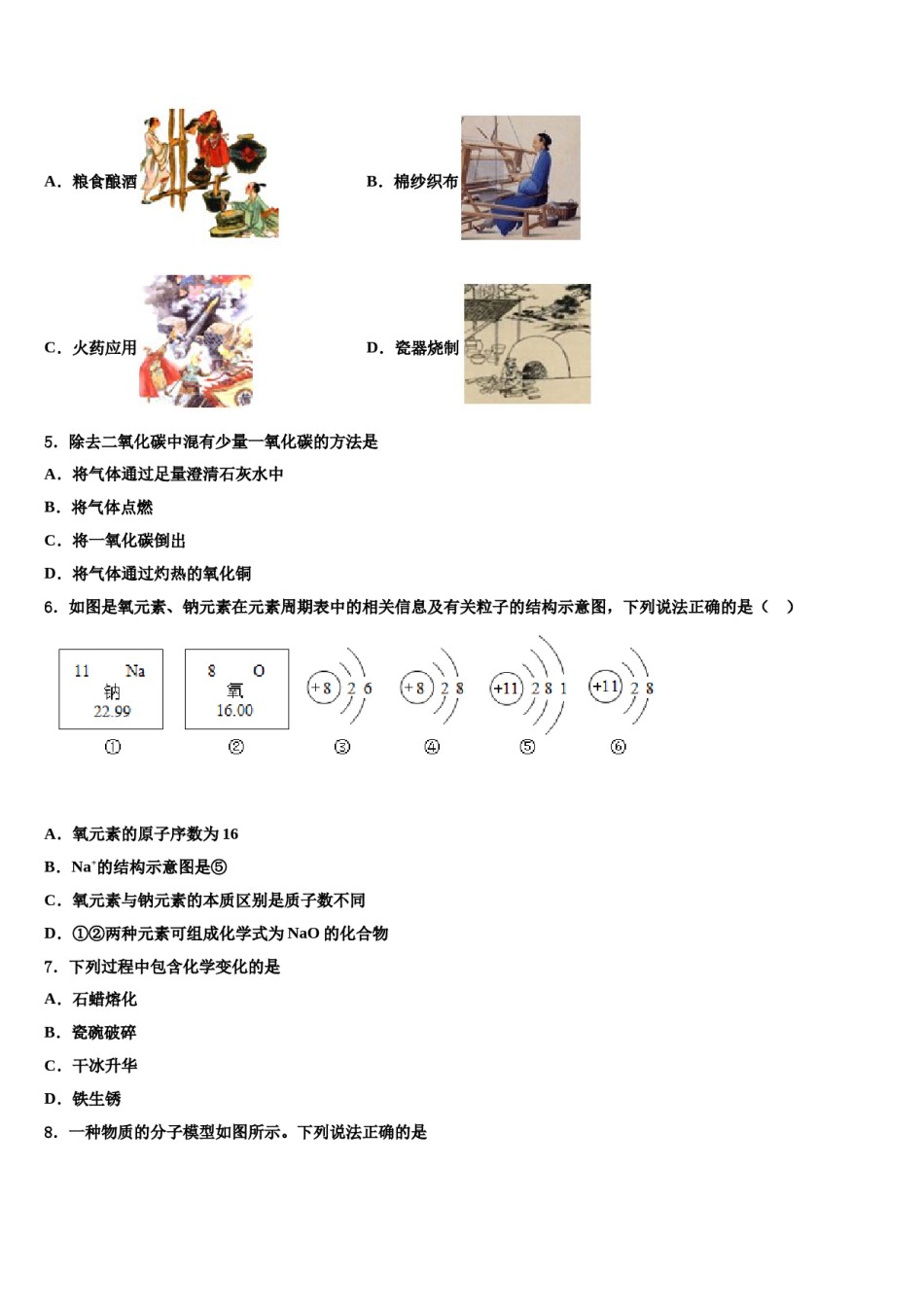 2023-2024学年江苏省淮安市淮阴区淮阴师院附属中学化学九上期末达标检测试题含解析.doc_第2页