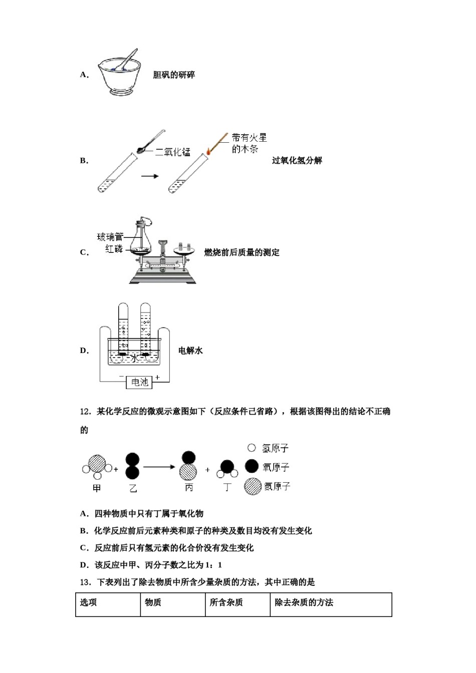 2023-2024学年江苏省淮安市淮阴师范院附属中学化学九上期中调研试题含解析.doc_第3页