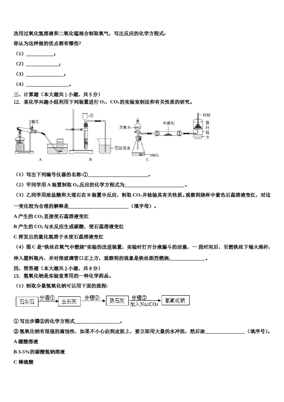 2023-2024学年江苏省盐城射阳县联考化学九年级第一学期期末监测模拟试题含解析.doc_第3页