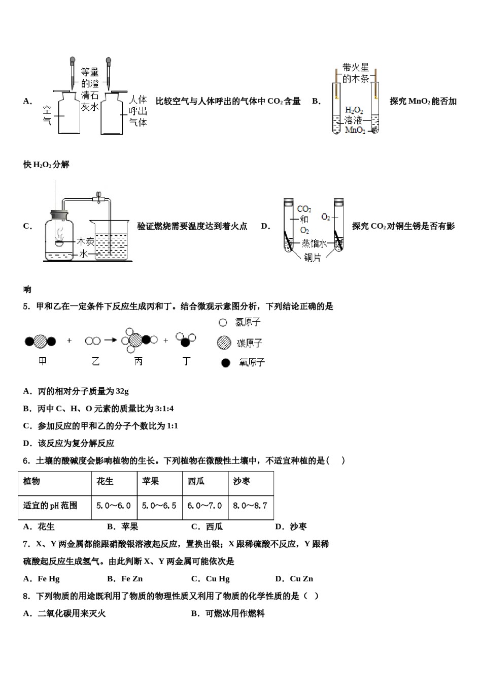2023-2024学年江苏省盐城市大丰区实验初级中学九年级化学第一学期期末复习检测试题含解析.doc_第2页