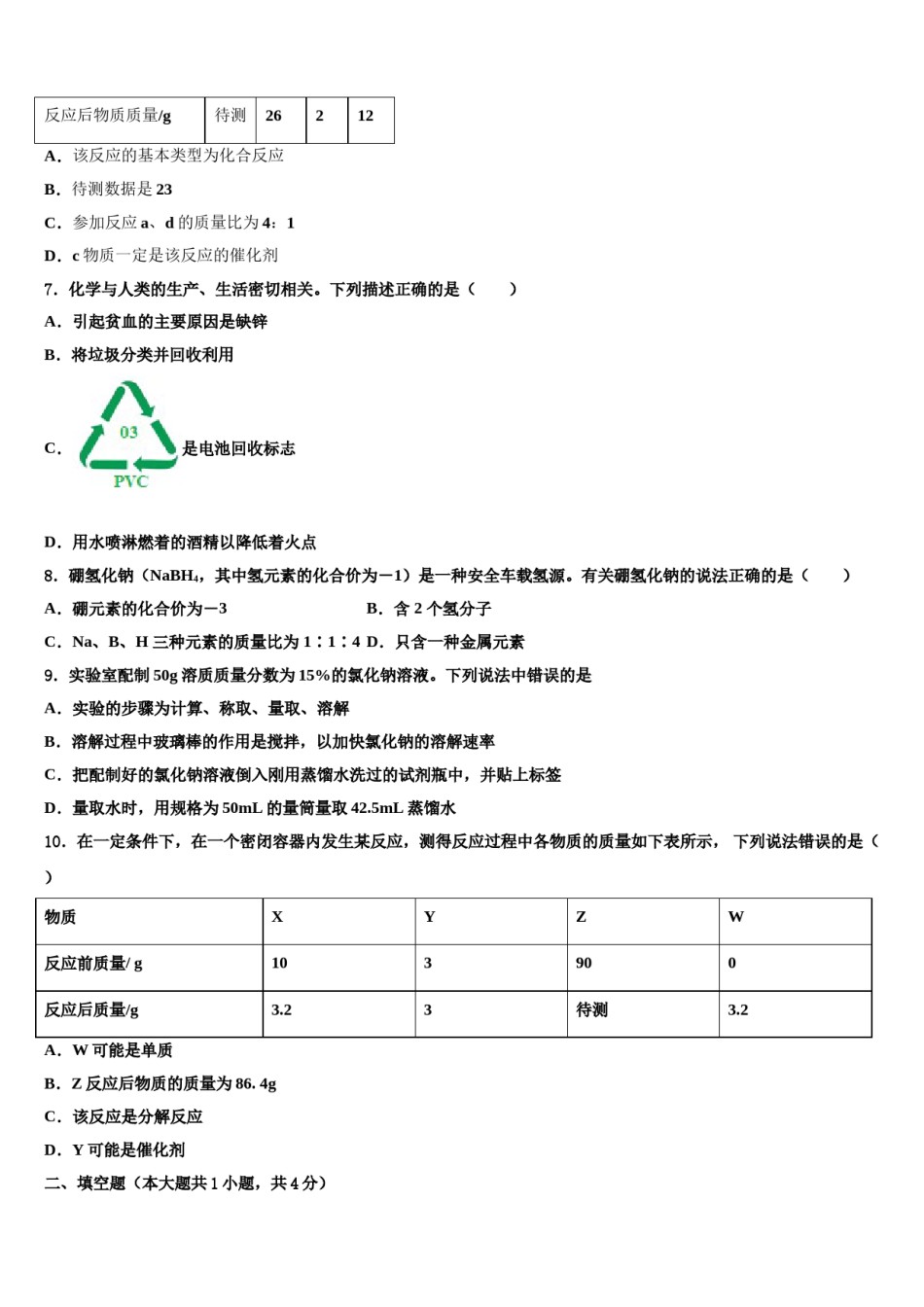 2023-2024学年江苏省盐城市大丰区部分学校九年级化学第一学期期末学业水平测试模拟试题含解析.doc_第2页
