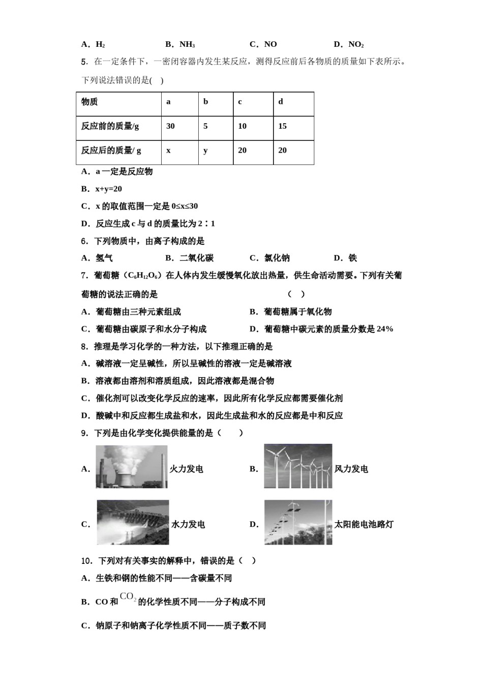 2023-2024学年江苏省盐城景山中学化学九年级第一学期期中质量跟踪监视试题含解析.doc_第2页