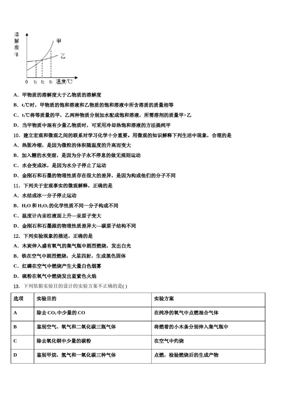 2023-2024学年江苏省苏州工业园区星湖学校化学九上期末学业质量监测试题含解析.doc_第3页
