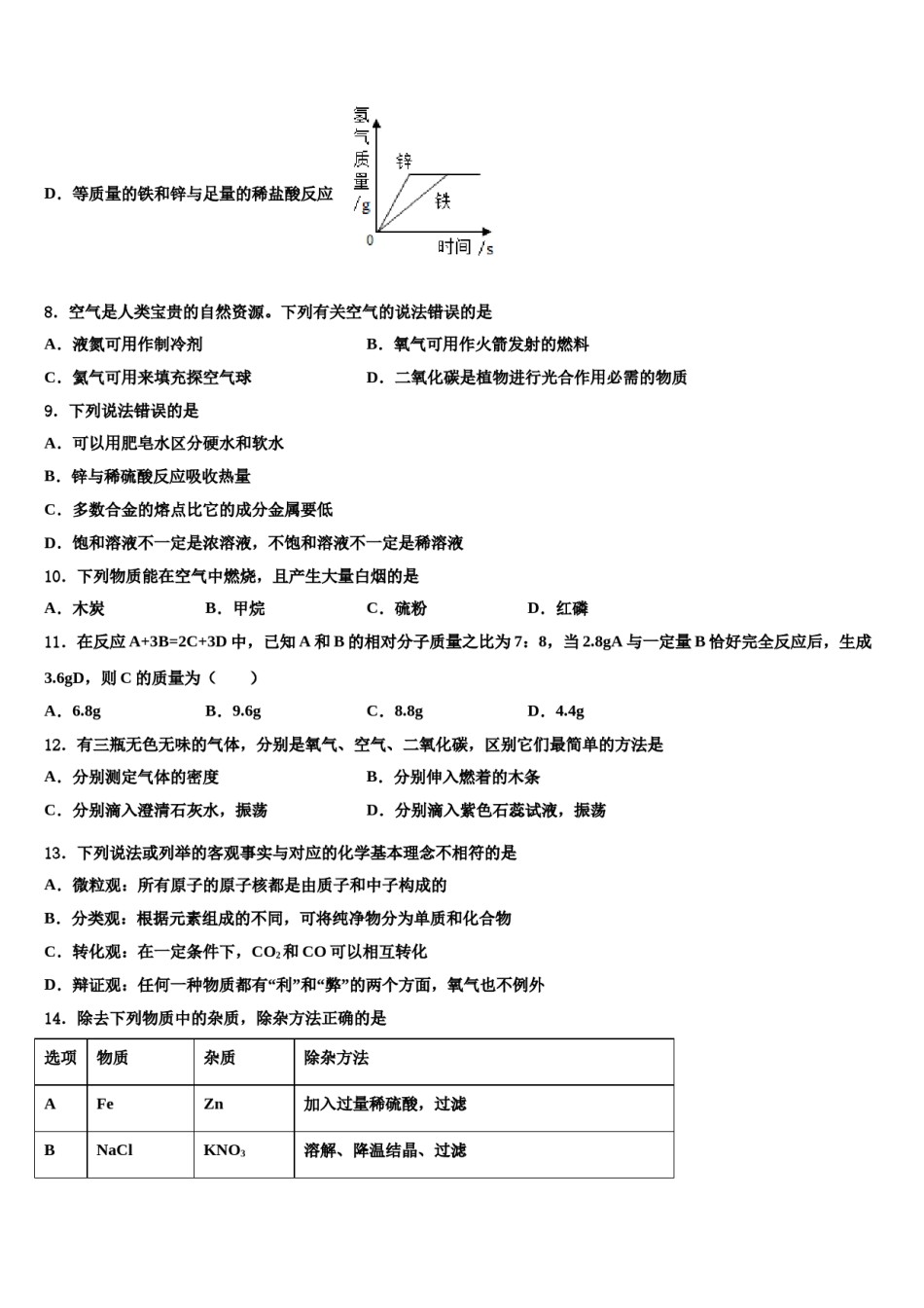 2023-2024学年江苏省苏州市名校化学九上期末监测试题含解析.doc_第3页